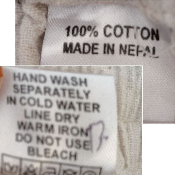 Khaki Cotton Cargo Drop Crotch Harem Unisex Capri Pants *Fits like Med- Large - Picture 8 of 12